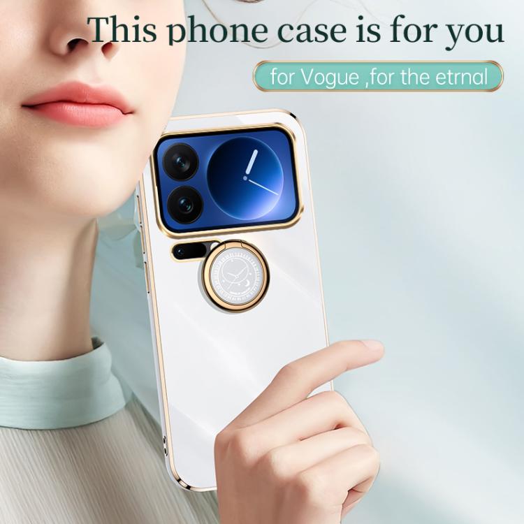 For Xiaomi 17 Pro XINLI Straight Edge 6D Electroplate TPU Phone Case with Ring Holder