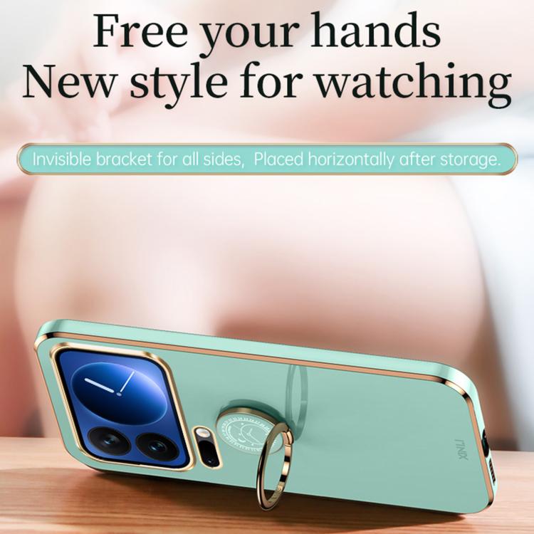 For Xiaomi 17 Pro XINLI Straight Edge 6D Electroplate TPU Phone Case with Ring Holder