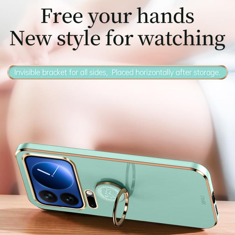 For Xiaomi 17 Pro Max XINLI Straight Edge 6D Electroplate TPU Phone Case with Ring Holder