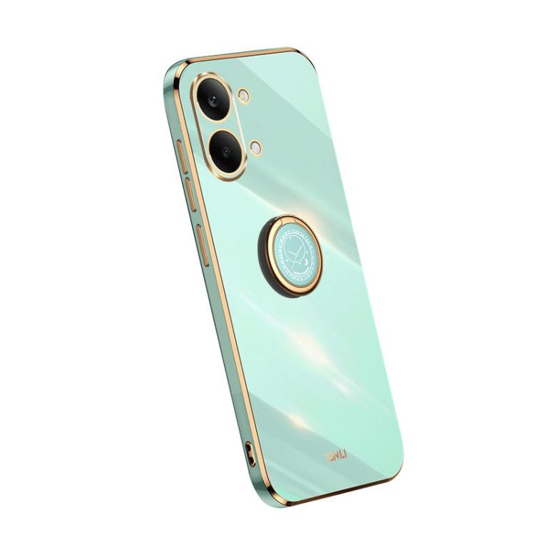For Xiaomi Poco X8 Pro Max 5G XINLI Straight Edge 6D Electroplate TPU Phone Case with Ring Holder