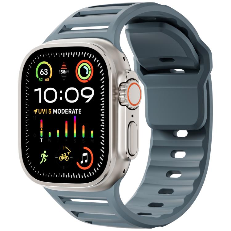 For Apple Watch 46mm / 49mm / 45mm / 44mm Single Nail Dual-Color Multi-hole Silicone Watch Band