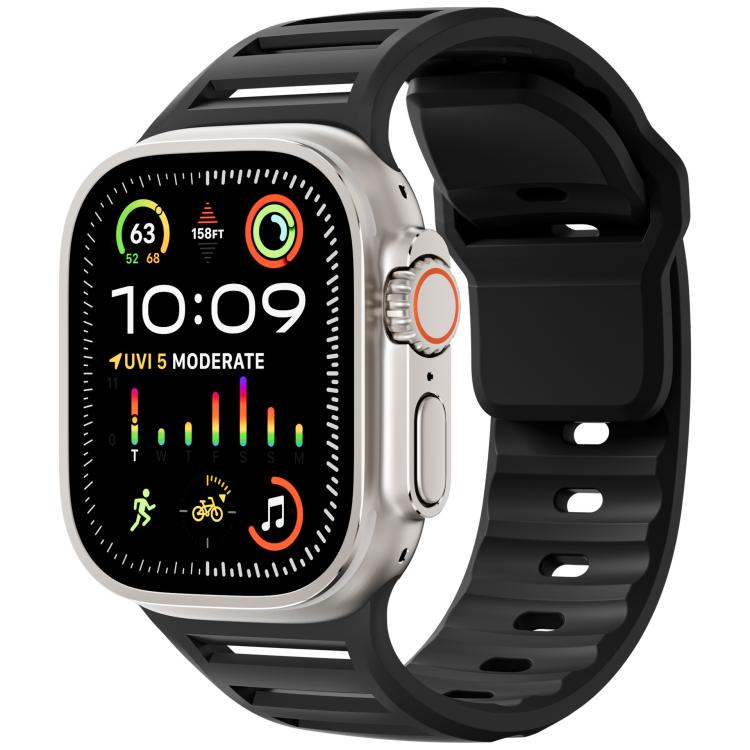 For Apple Watch 46mm / 49mm / 45mm / 44mm Single Nail Dual-Color Multi-hole Silicone Watch Band