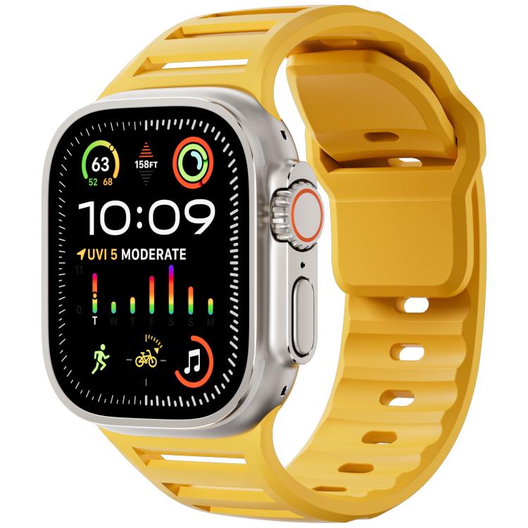 For Apple Watch 46mm / 49mm / 45mm / 44mm Single Nail Dual-Color Multi-hole Silicone Watch Band