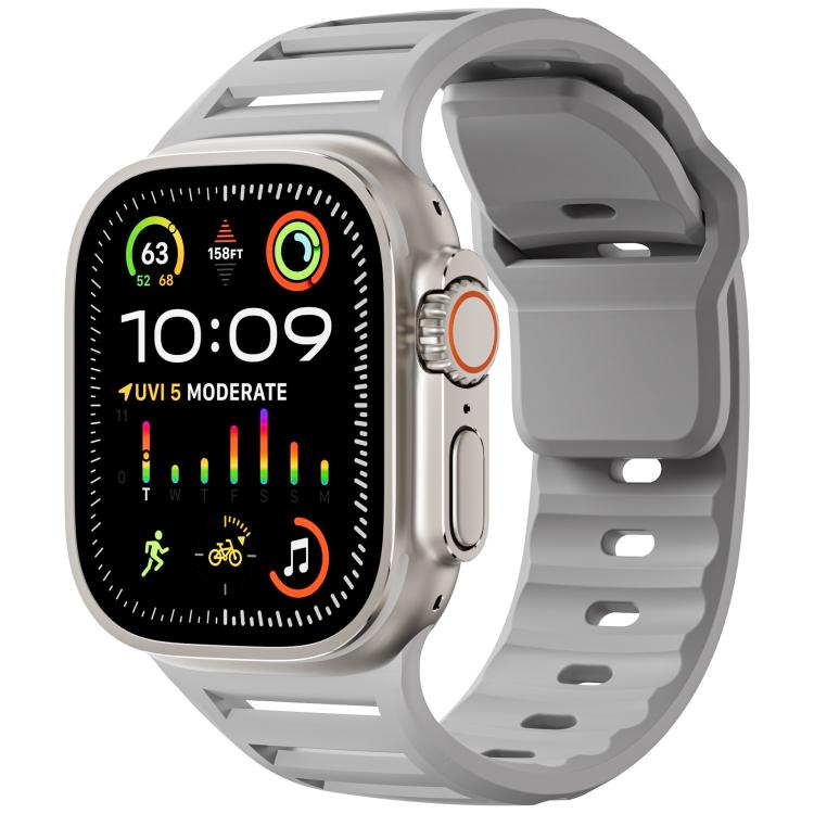 For Apple Watch 46mm / 49mm / 45mm / 44mm Single Nail Dual-Color Multi-hole Silicone Watch Band