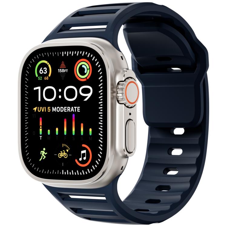 For Apple Watch 46mm / 49mm / 45mm / 44mm Single Nail Dual-Color Multi-hole Silicone Watch Band
