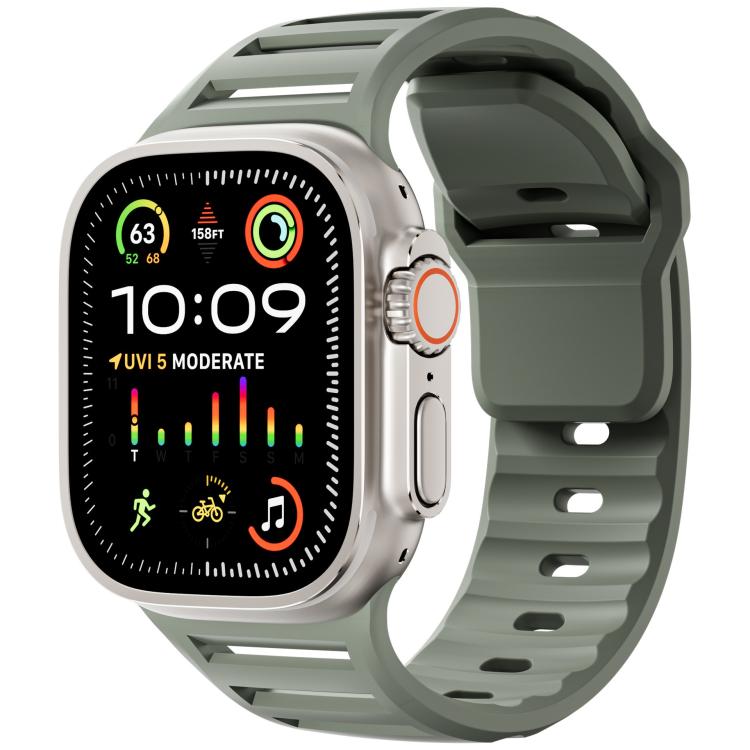 For Apple Watch 46mm / 49mm / 45mm / 44mm Single Nail Dual-Color Multi-hole Silicone Watch Band