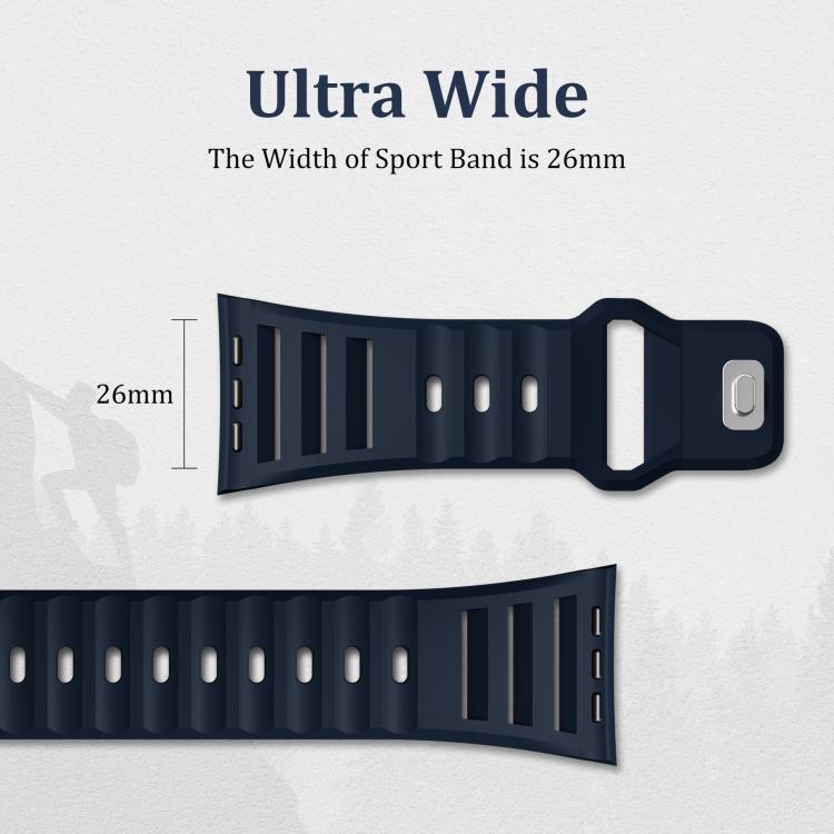 For Apple Watch 46mm / 49mm / 45mm / 44mm Single Nail Dual-Color Multi-hole Silicone Watch Band