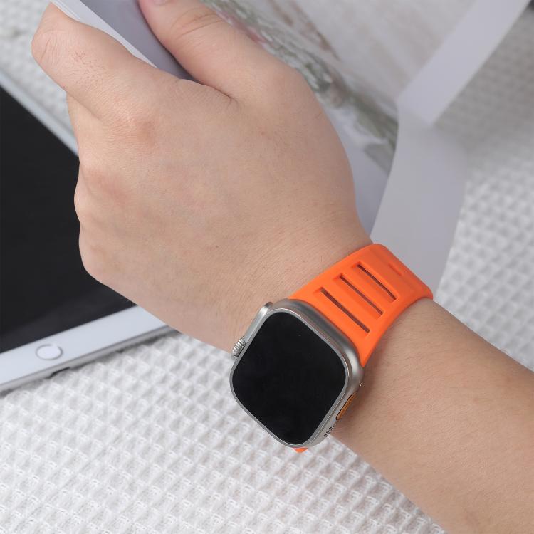 For Apple Watch 46mm / 49mm / 45mm / 44mm Single Nail Dual-Color Multi-hole Silicone Watch Band