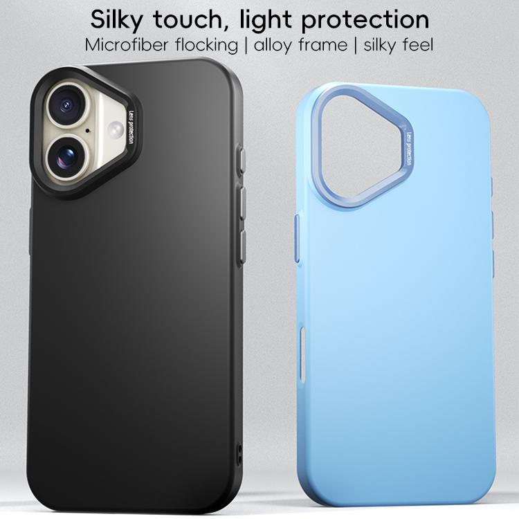 For iPhone 16 PC Flocking MagSafe Magnetic Phone Case