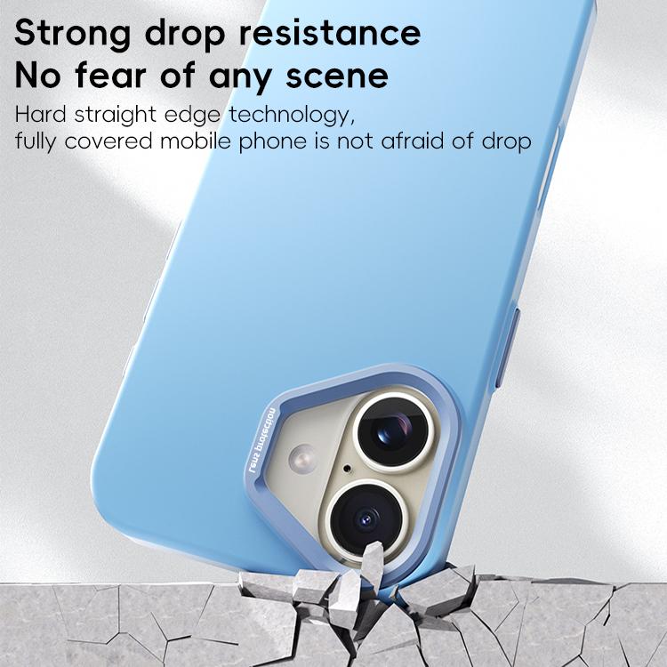 For iPhone 16 PC Flocking MagSafe Magnetic Phone Case