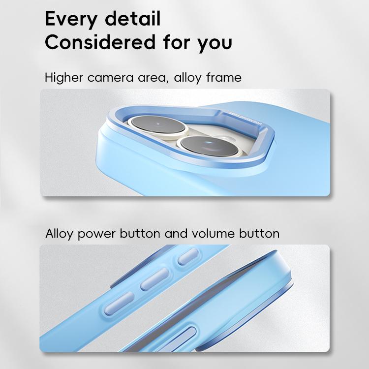 For iPhone 16 PC Flocking MagSafe Magnetic Phone Case