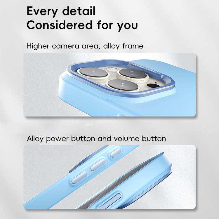 For iPhone 15 PC Flocking MagSafe Magnetic Phone Case