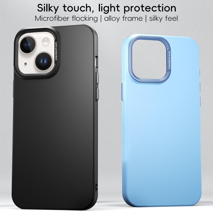 For iPhone 14 PC Flocking MagSafe Magnetic Phone Case