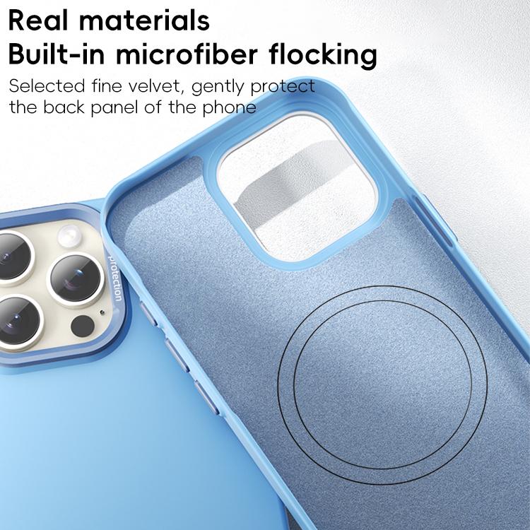 For iPhone 13 Pro Max PC Flocking MagSafe Magnetic Phone Case