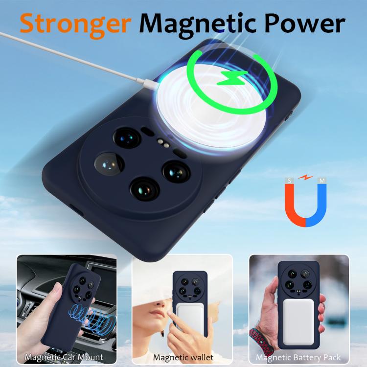 For Xiaomi 14 Ultra Shockproof Silicone Magsafe Phone Case