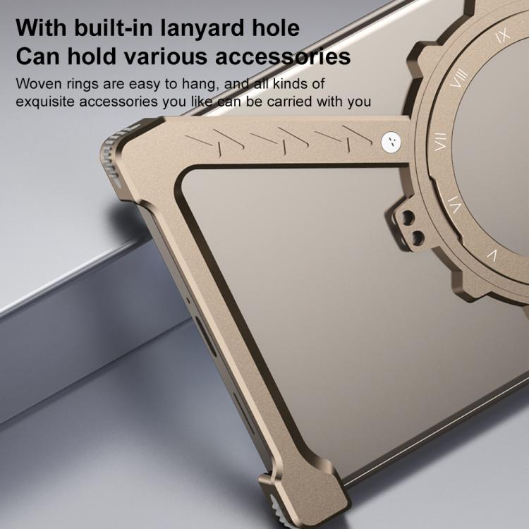 For Samsung Galaxy S25 Ultra 5G Z-shaped Frameless Metal 360 Holder MagSafe Phone Case