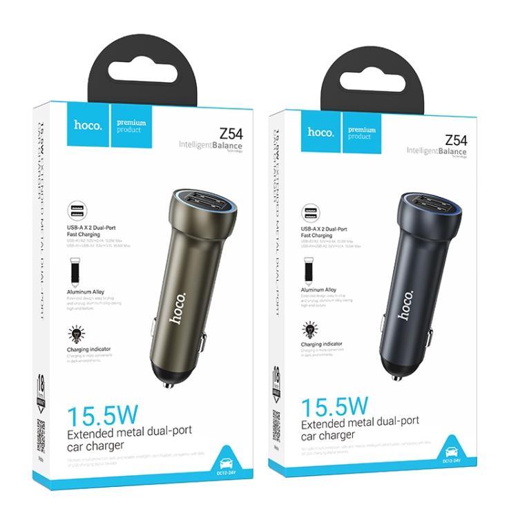 hoco Z54 Prosperous USB-A Dual Port Car Charger