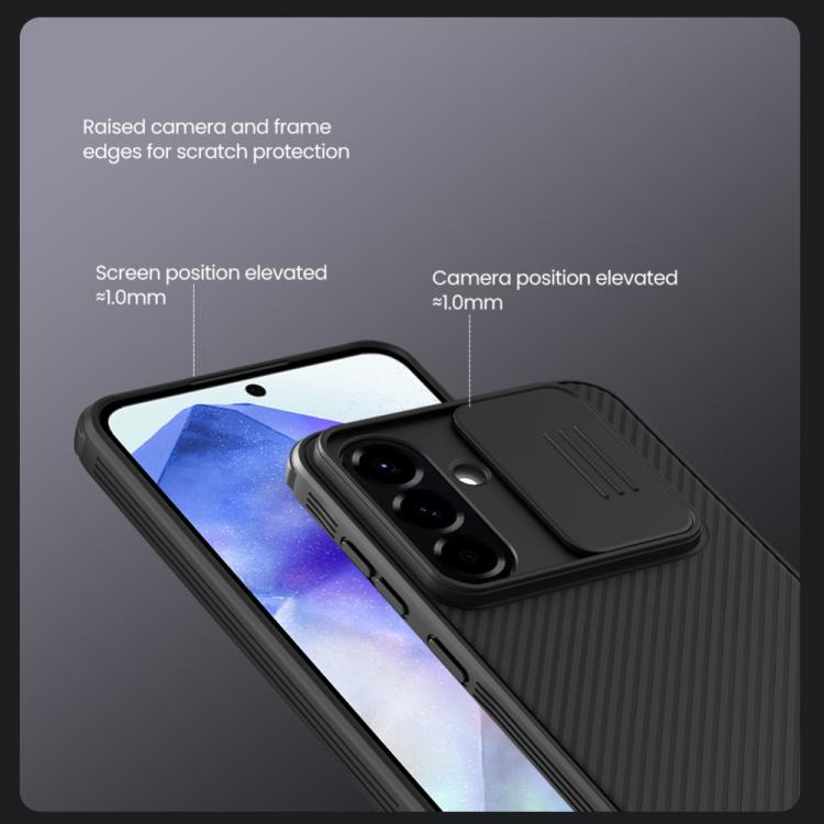 For Samsung Galaxy A56 5G NILLKIN Black Mirror Pro Series Camshield PC Phone Case