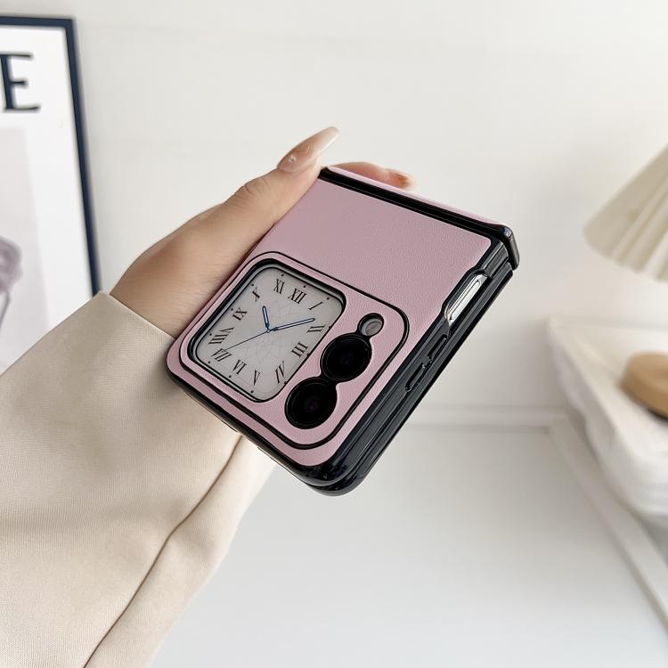 For Huawei nova Flip Integrated Magnetic Axis Solid Color Leather Texture Phone Case