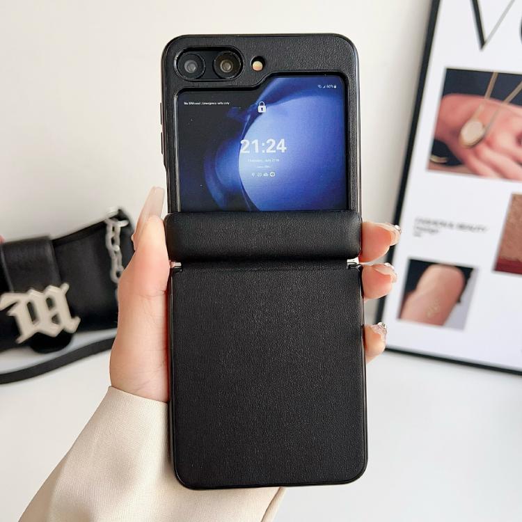 For Samsung Galaxy Z Flip6 / Flip7 FE Integrated Magnetic Axis Solid Color Leather Texture Phone Case