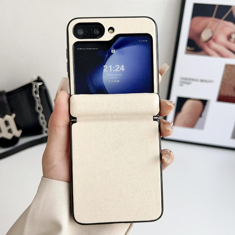 For Samsung Galaxy Z Flip6 / Flip7 FE Integrated Magnetic Axis Solid Color Leather Texture Phone Case