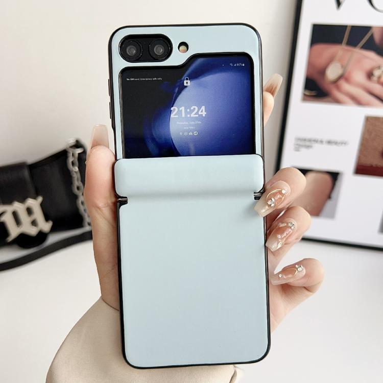 For Samsung Galaxy Z Flip5 Integrated Magnetic Axis Solid Color Leather Texture Phone Case