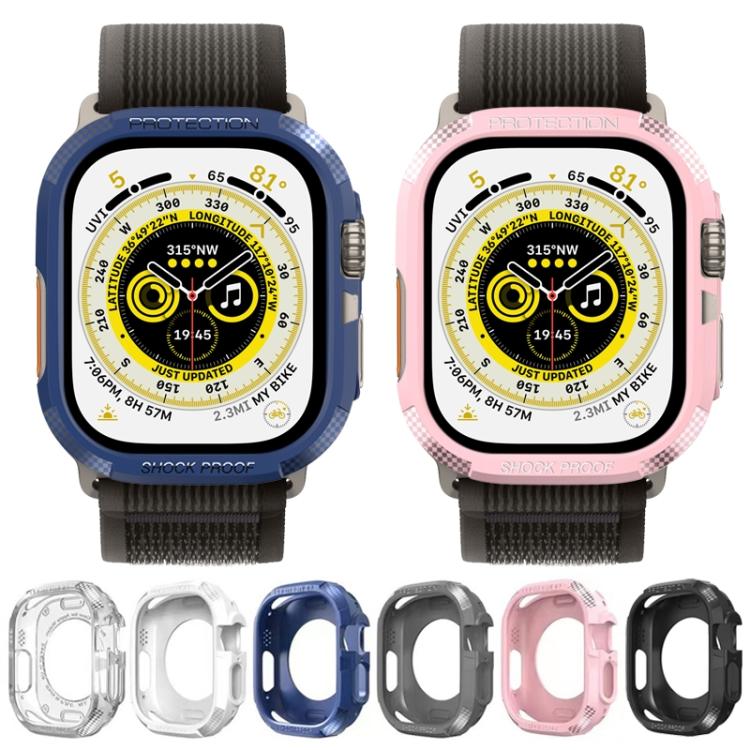 For Apple Watch 44mm Three-proof TPU Carbon Fiber Protective Case