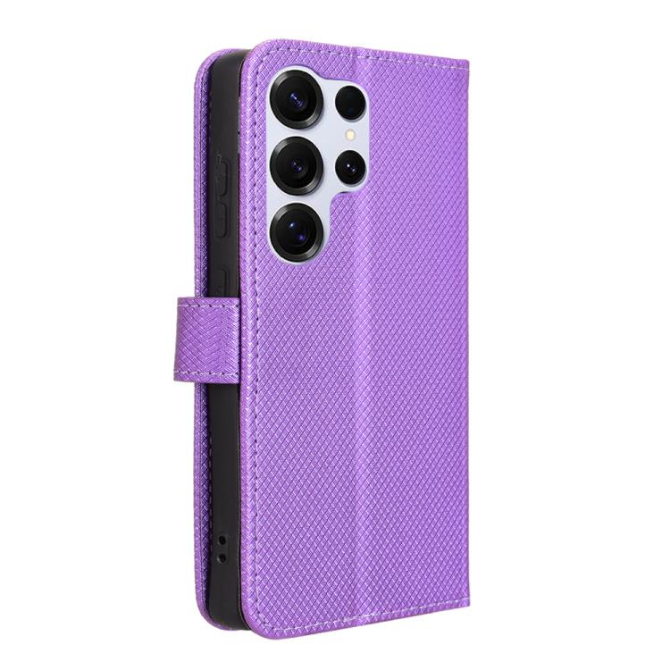 For Samsung Galaxy S25 Ultra 5G Diamond Texture Leather Phone Case