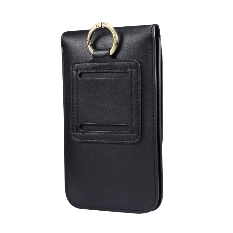 Lambskin Texture Men Phone Universal Double Lattice Waist Bag Leather Case, Size:S