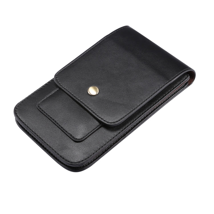 Lambskin Texture Men Phone Universal Double Lattice Waist Bag Leather Case, Size:S