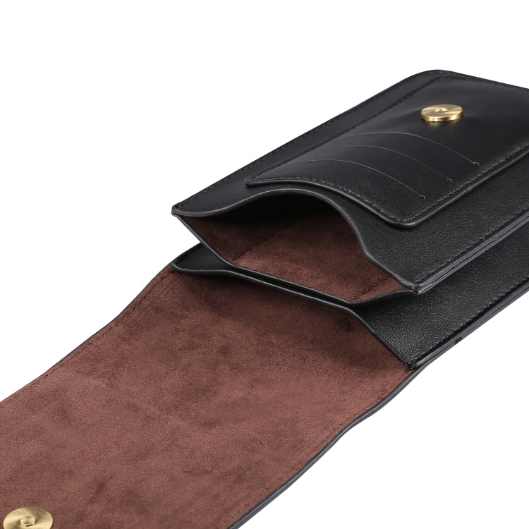 Lambskin Texture Men Phone Universal Double Lattice Waist Bag Leather Case, Size:S