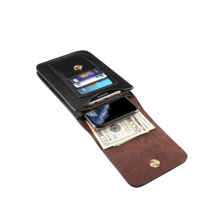Lambskin Texture Men Phone Universal Double Lattice Waist Bag Leather Case, Size:S
