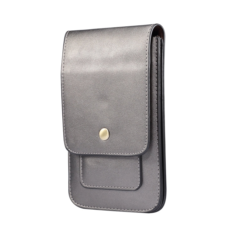 Lambskin Texture Men Phone Universal Double Lattice Waist Bag Leather Case, Size:S
