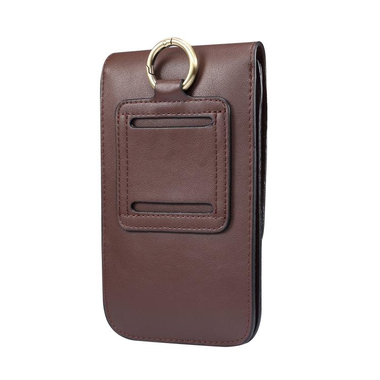 Lambskin Texture Men Phone Universal Double Lattice Waist Bag Leather Case, Size:S