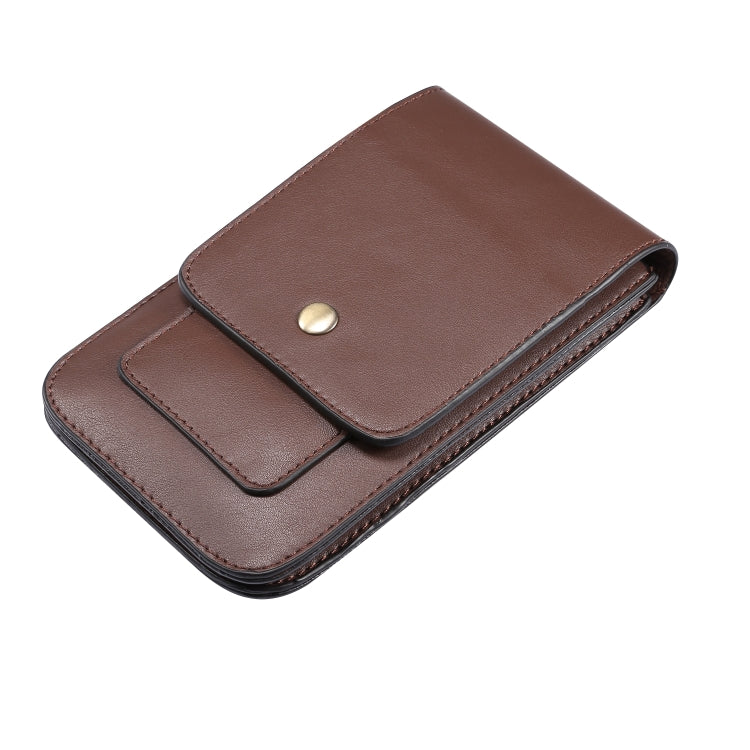 Lambskin Texture Men Phone Universal Double Lattice Waist Bag Leather Case, Size:S