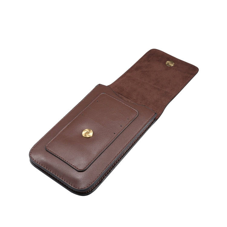Lambskin Texture Men Phone Universal Double Lattice Waist Bag Leather Case, Size:S