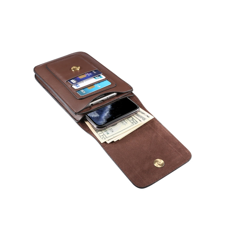 Lambskin Texture Men Phone Universal Double Lattice Waist Bag Leather Case, Size:S