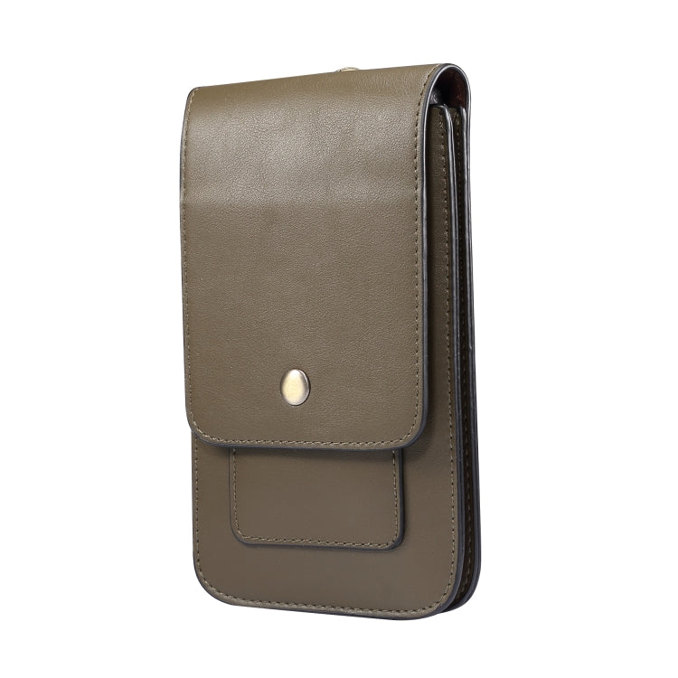 Lambskin Texture Men Phone Universal Double Lattice Waist Bag Leather Case, Size:S