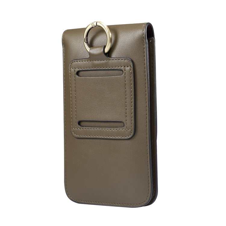 Lambskin Texture Men Phone Universal Double Lattice Waist Bag Leather Case, Size:S