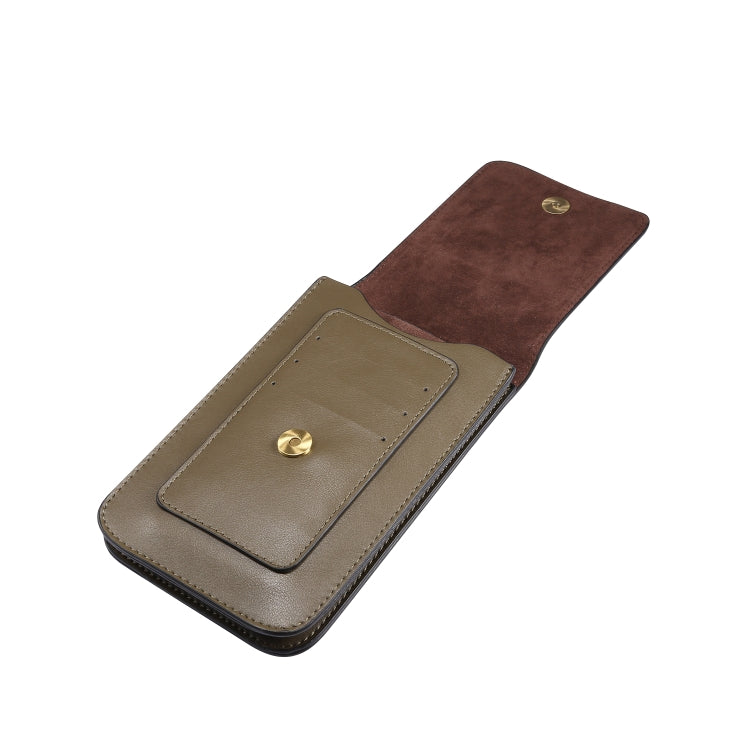 Lambskin Texture Men Phone Universal Double Lattice Waist Bag Leather Case, Size:S