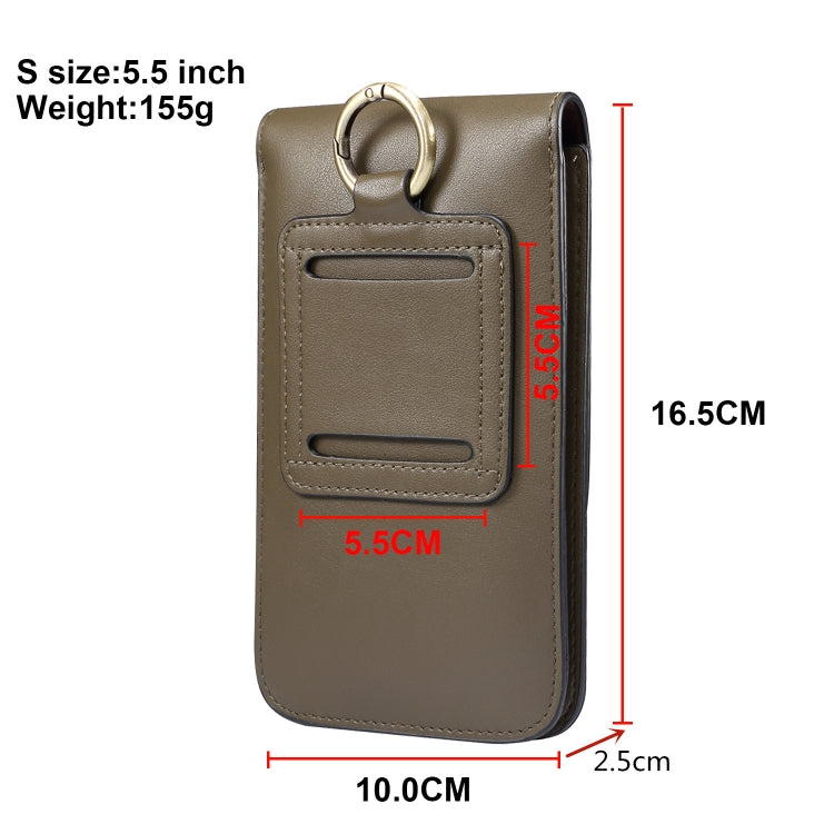 Lambskin Texture Men Phone Universal Double Lattice Waist Bag Leather Case, Size:S