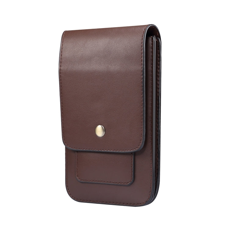 Lambskin Texture Men Phone Universal Double Lattice Waist Bag Leather Case, Size:L