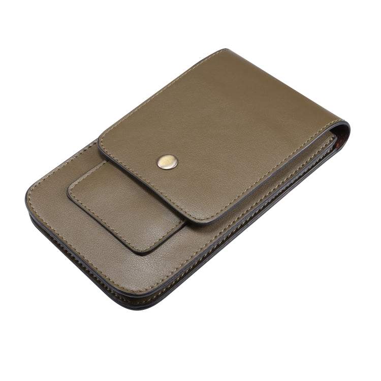 Lambskin Texture Men Phone Universal Double Lattice Waist Bag Leather Case, Size:L