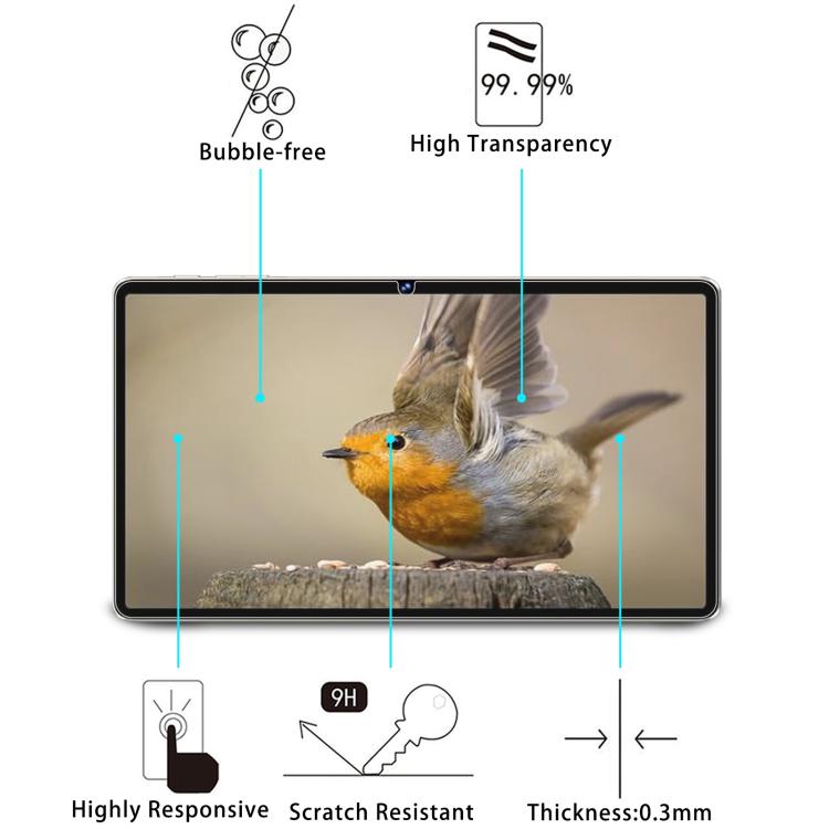 For Biegedy B23 Tablet 11 9H 0.3mm Explosion-proof Tempered Glass Film