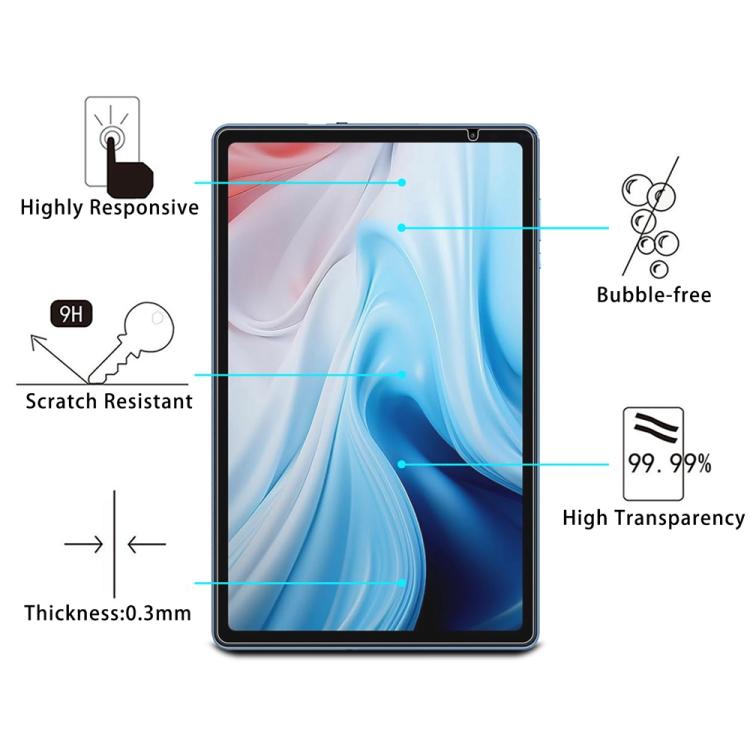 For Biegedy B22 Tablet 2pcs 9H 0.3mm Explosion-proof Tempered Glass Film