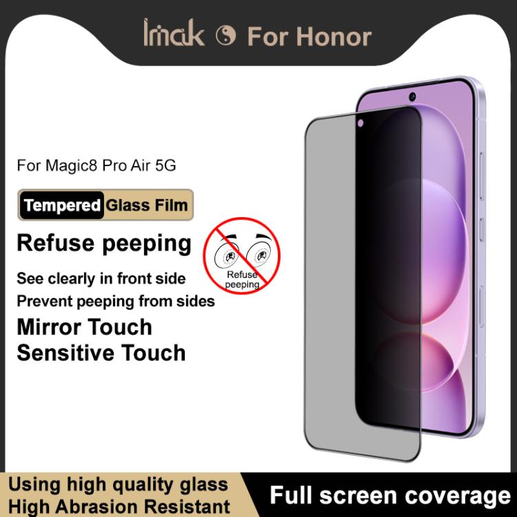 For Honor Magic8 Pro Air 5G imak HD Full Screen Privacy Tempered Glass Protective Film