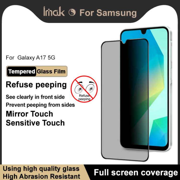 For Samsung Galaxy A17 5G/A16 imak HD Full Screen Privacy Tempered Glass Protective Film