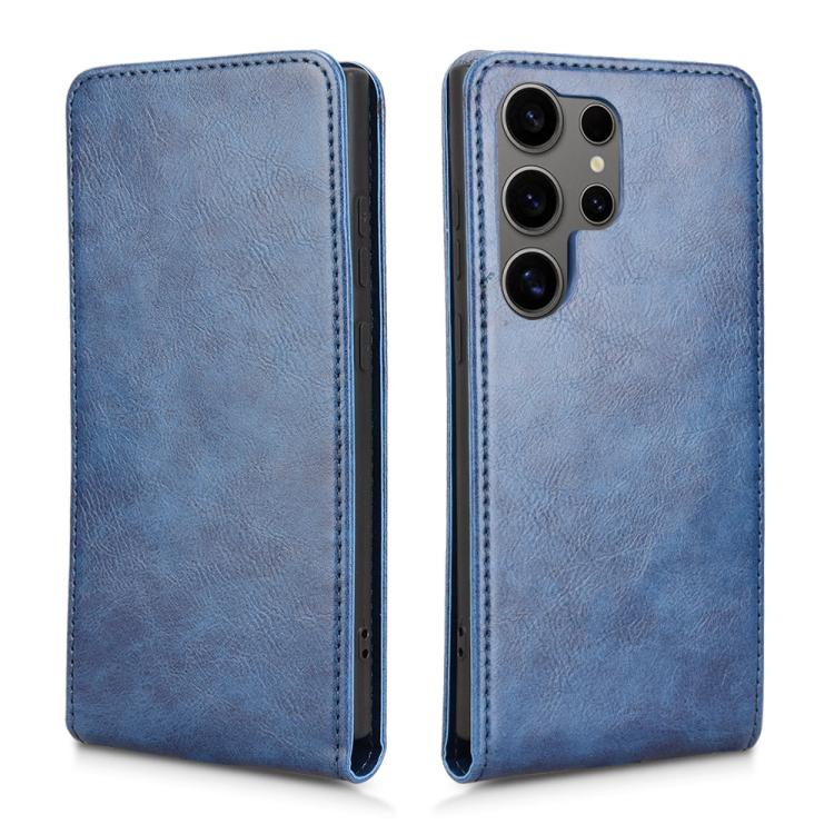 For Samsung Galaxy S24 Ultra 5G Magnetic Vertical Flip Leather Phone Case