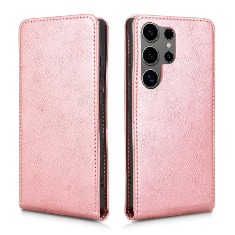 For Samsung Galaxy S24 Ultra 5G Magnetic Vertical Flip Leather Phone Case