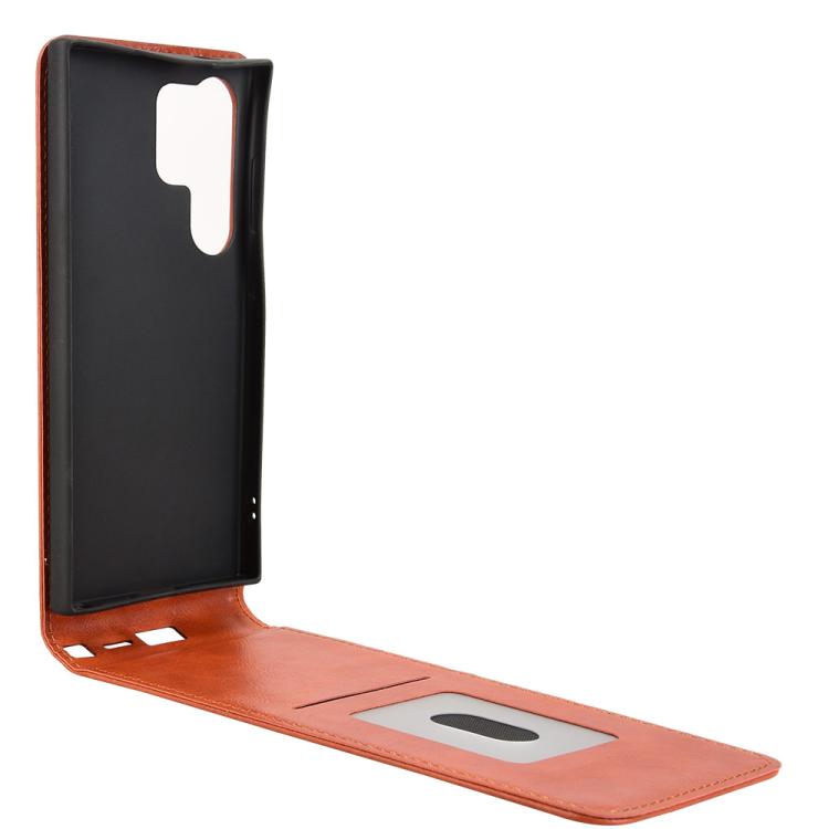 For Samsung Galaxy S24 Ultra 5G Magnetic Vertical Flip Leather Phone Case